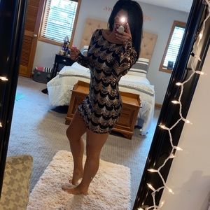 Black & Gold Sequin Dress